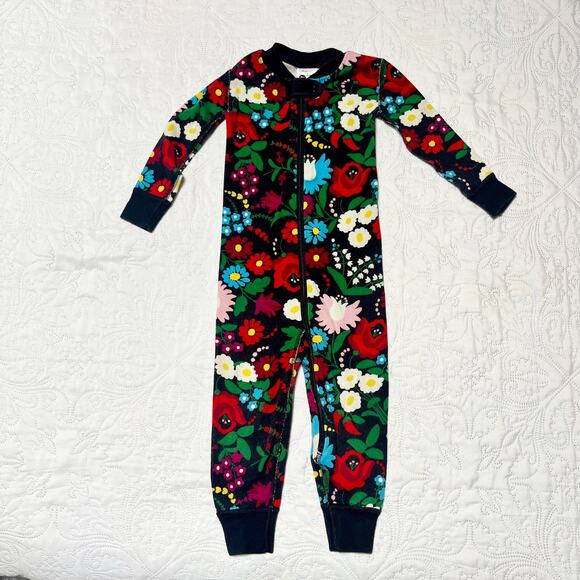 Hanna Andersson Festive Flowers Organic Cotton Sleeper PJs 2T - Picture 2 of 5